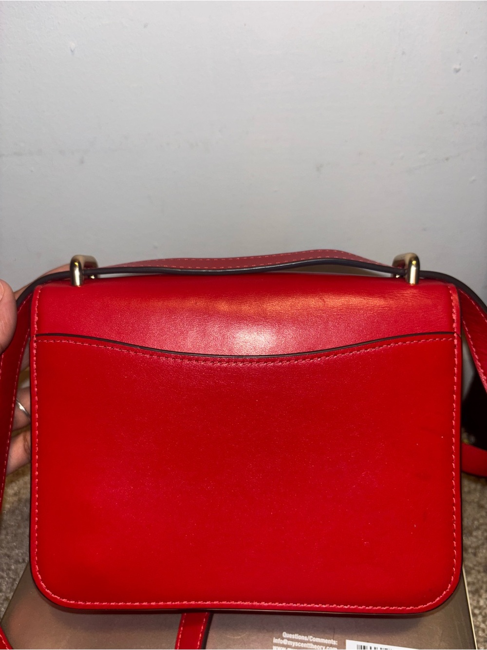 Coach Red Leather Crossbody with Gold Buckle - Picture 3 of 5
